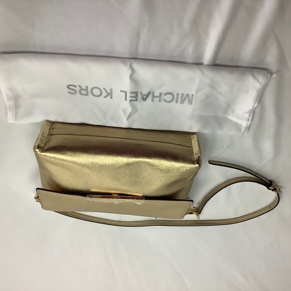 MK Gold LANA Small Clutch Leather Shoulder Bag NWT - Picture 15 of 15